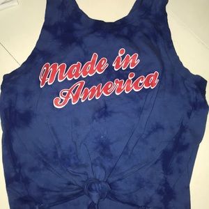 Tank top made in America blue  tie-dye